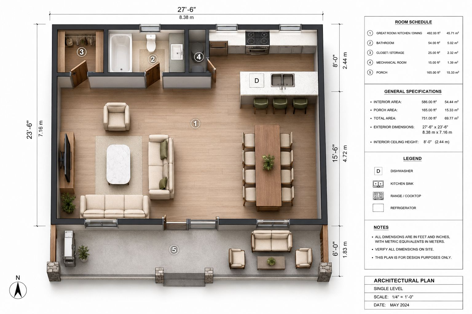 Casita Hacienda 651 PREMIUM - Plano arquitectónico