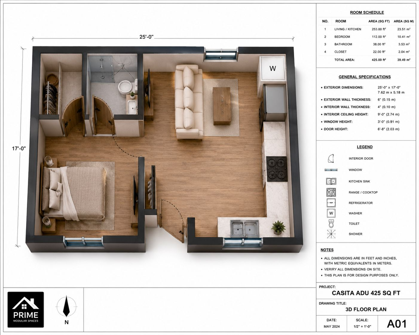Casita Nova 425 - Plano arquitectónico